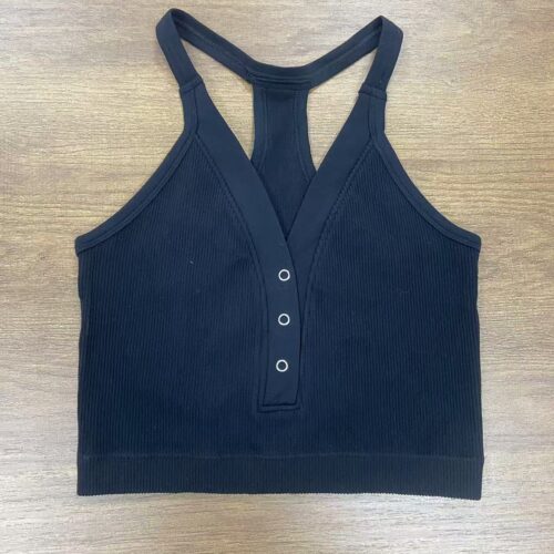 Ribbed Seamless Tank Wmn With Snap Button G025